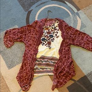 Kimono and sleeveless top